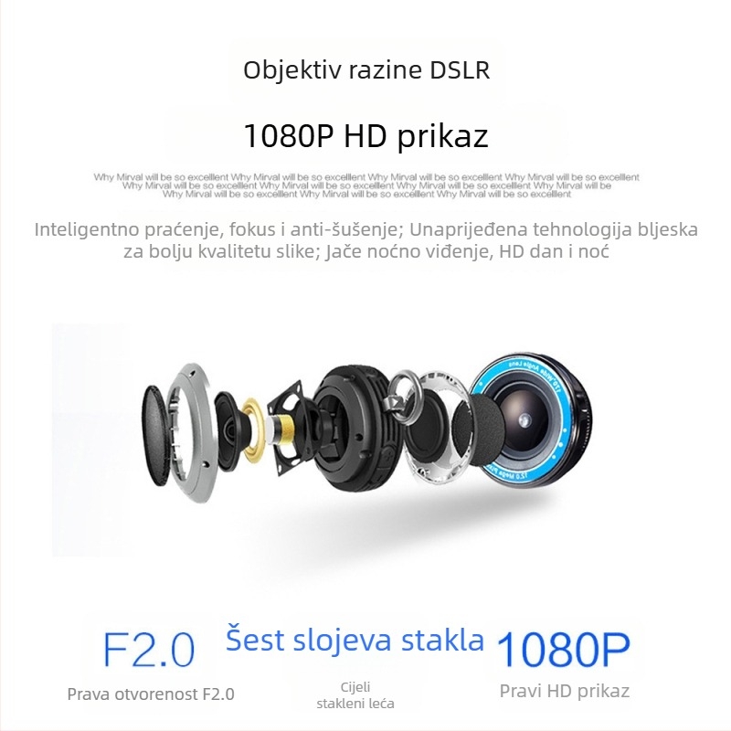 HD DVR za auto s dvostrukim objektivom i Wi-Fi, 2K širokokutna noćna vizija, stražnji prikaz 2K+720P