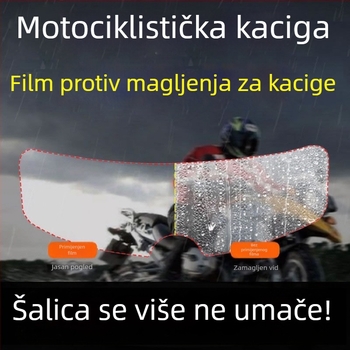 Film za vizir kacige protiv magle i kiše, univerzalan za kacige s punim licem i s polu-licem, ABS materijal, prilagodljivo izvođenje, privatna oznaka dostupna