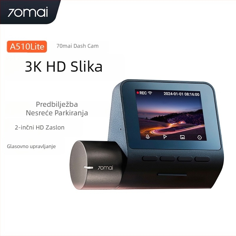 A510Lite dash kamera, 140° kut gledanja, 1600P, Wi-Fi, nadzor parkiranja, 2.0-inčni zaslon