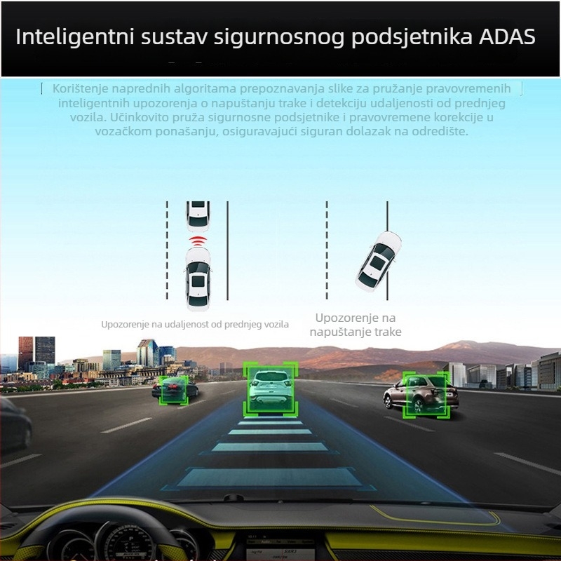 Prednja i stražnja dvostruka kamera u automobilu, 140° širokokutni, 1080p, petlja snimanja, USB/AV, TF kartica, 2,0-inčni zaslon
