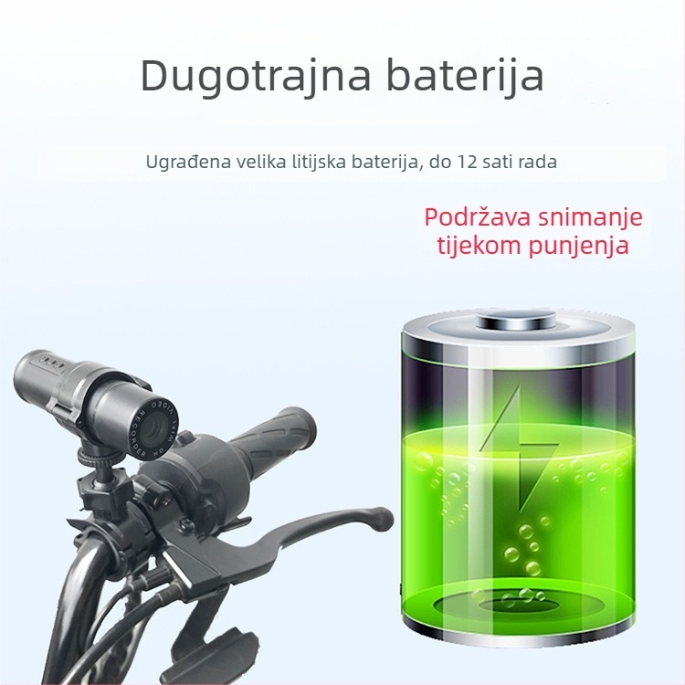 Kamera na kacigi za motocikl i planinski bicikl s IP65, Wi‑Fi, 1080p video, 140° širokokutni objektiv, podrška TF kartici