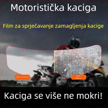 Film za vizir motociklističke kacige s nano membranom – protiv zamagljivanja, vodootporan, univerzalan, prilagodljiv