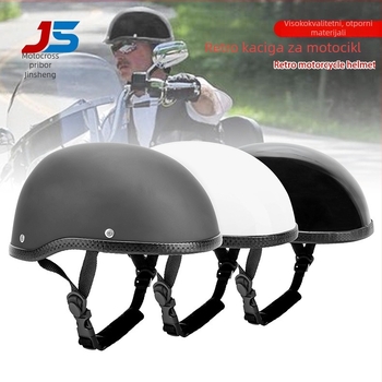 JS Retro kaciga Harley stila - polukaciga, unisex, sve sezone, PVC/ABS/pjena, električni motocikl