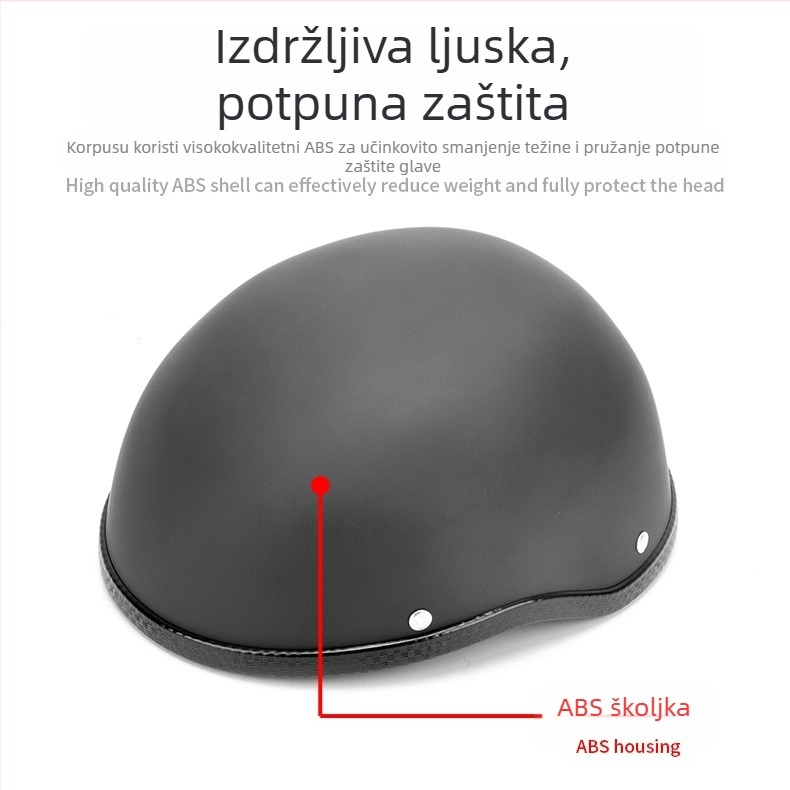 JS Retro kaciga Harley stila - polukaciga, unisex, sve sezone, PVC/ABS/pjena, električni motocikl
