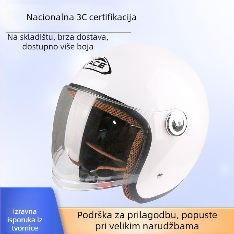 Polu kaciga za odrasle, ABS, 3C certificirana, za električne motocikle