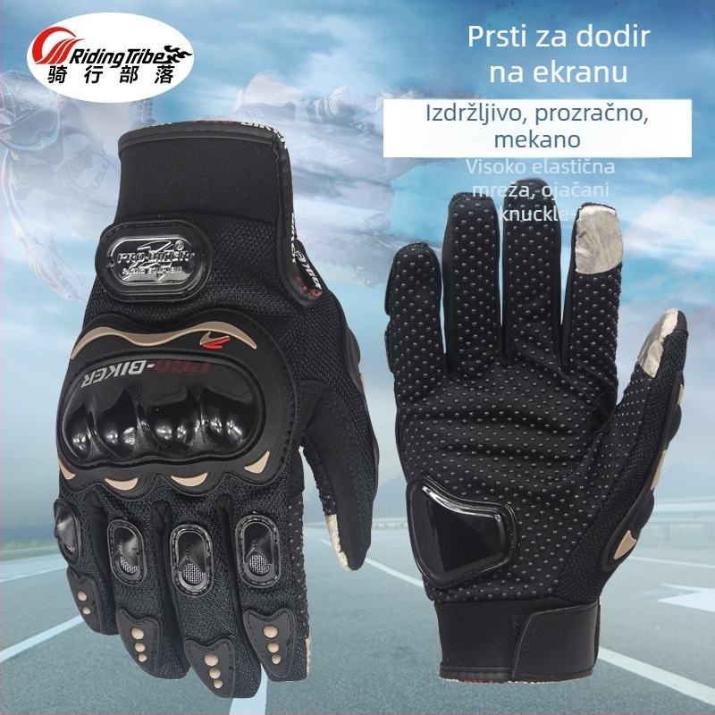Riding Tribe touchscreen rukavice – prozračne, anti-slip i zaštita od pada, ljetne motociklističke rukavice u viteškom stilu 01C