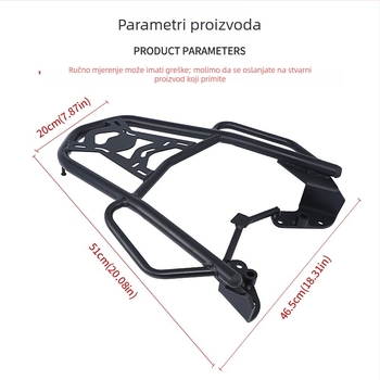 JS aluminijski nosač stražnji za Yamaha NMAX155 (2020–2024) - stražnji okvir