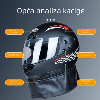 Kaciga s punim licem za električne motocikle – AWN, PP materijal, 3C certifikat 2023091105021111, mogućnost prilagođavanja