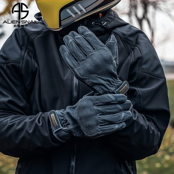Rukavice za motocikl Alien Snail V7TPR, kozja koža, proljeće–jesen, antislizna dlan, zadebljana, prilagodljiva