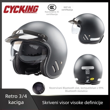 Evo kaciga 3/4 za motocikle - ABS, sve sezone, pogodna za motocikle i električne skutere, 3C certifikacija (Kod 2025091105021949)