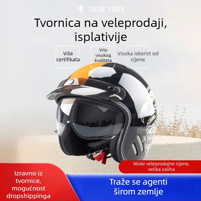 Evo kaciga 3/4 za motocikle - ABS, sve sezone, pogodna za motocikle i električne skutere, 3C certifikacija (Kod 2025091105021949)