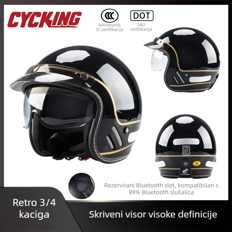 Evo kaciga 3/4 za motocikle - ABS, sve sezone, pogodna za motocikle i električne skutere, 3C certifikacija (Kod 2025091105021949)