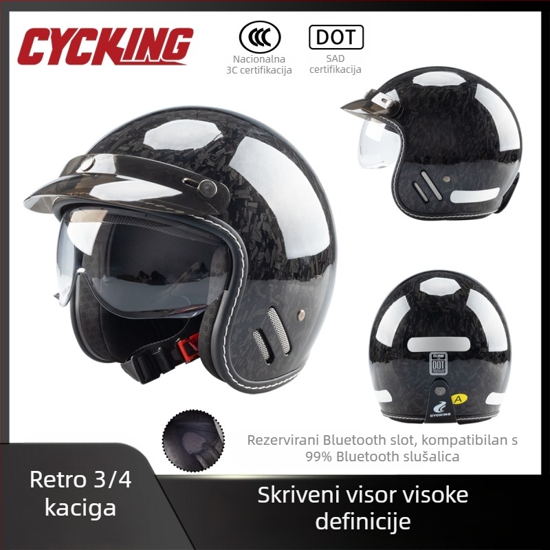 Evo kaciga 3/4 za motocikle - ABS, sve sezone, pogodna za motocikle i električne skutere, 3C certifikacija (Kod 2025091105021949)
