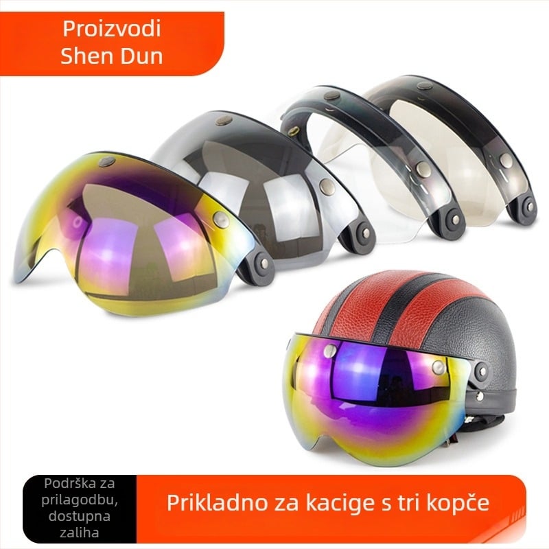 Leća kacige za motocikl – retro polukaciga, W leća, stil Knight goggles, materijal PC, Cyclegear