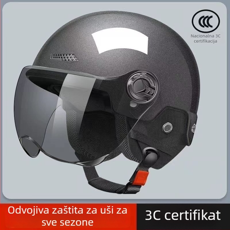Kaciga za električni bicikl, 3C certifikat po novom nacionalnom standardu, unisex (muškarci i žene), ljetna polukaciga za motocikl, univerzalna za sve sezone