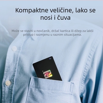 NFC/RFID pametna vizitka, bezkontakno čitanje/pisanje, 144 bajta pohrane, 100000 ciklusa brisanja, radna temperatura -25°C do 75°C