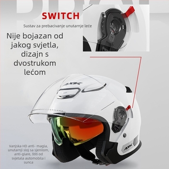 AXK 3/4 kaciga za motocikl ABS za električne motocikle, certificirana 3C Gb811-2022a, pogodna za sve sezone