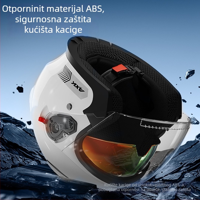 AXK 3/4 kaciga za motocikl ABS za električne motocikle, certificirana 3C Gb811-2022a, pogodna za sve sezone
