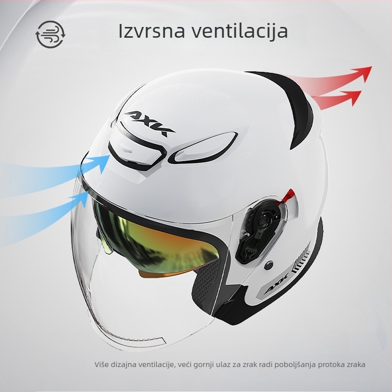 AXK 3/4 kaciga za motocikl ABS za električne motocikle, certificirana 3C Gb811-2022a, pogodna za sve sezone