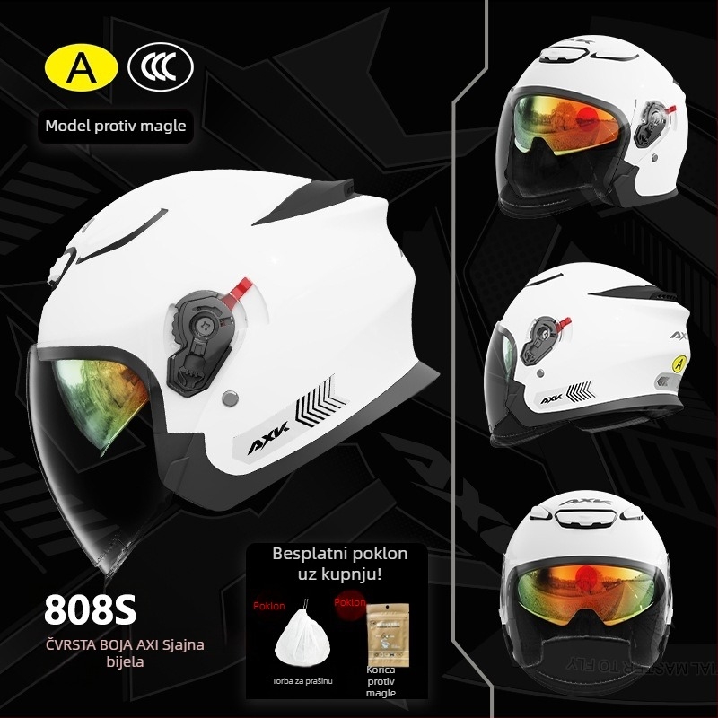 AXK 3/4 kaciga za motocikl ABS za električne motocikle, certificirana 3C Gb811-2022a, pogodna za sve sezone