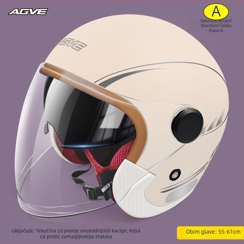 ABS 3/4 kaciga za motocikl – zimska zaštita od vjetra i kiše, anti-fog, unisex za odrasle, 3C potvrda