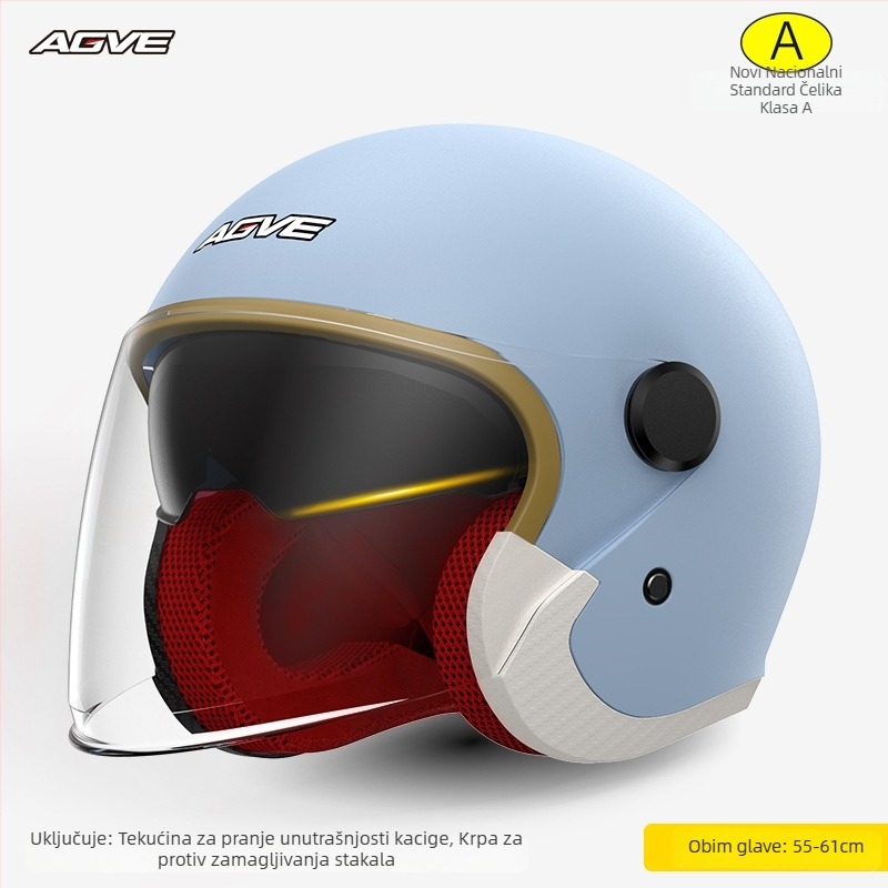 ABS 3/4 kaciga za motocikl – zimska zaštita od vjetra i kiše, anti-fog, unisex za odrasle, 3C potvrda
