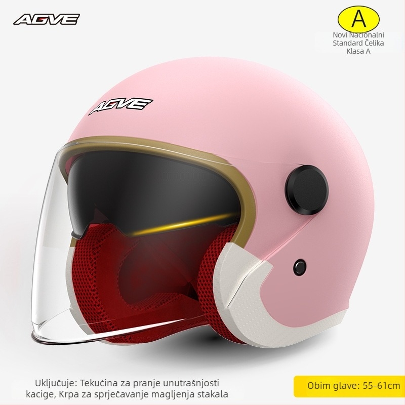 ABS 3/4 kaciga za motocikl – zimska zaštita od vjetra i kiše, anti-fog, unisex za odrasle, 3C potvrda