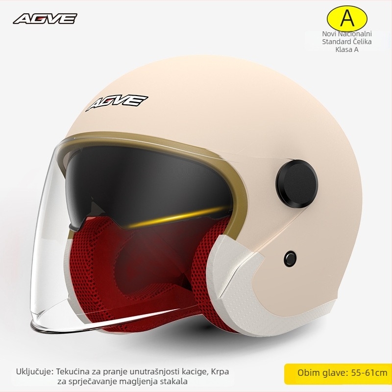 ABS 3/4 kaciga za motocikl – zimska zaštita od vjetra i kiše, anti-fog, unisex za odrasle, 3C potvrda