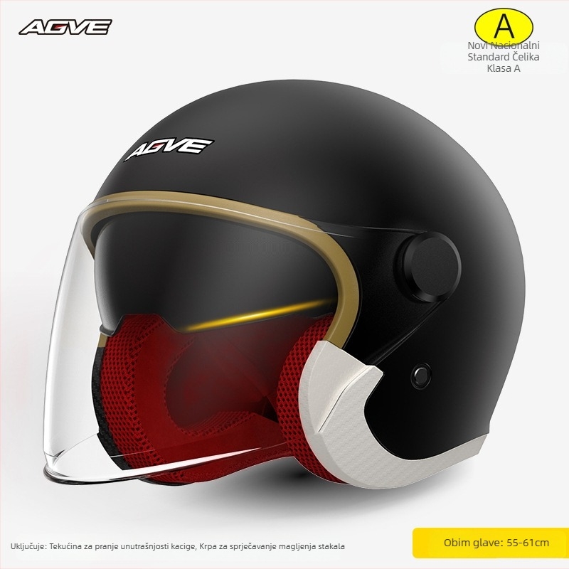 ABS 3/4 kaciga za motocikl – zimska zaštita od vjetra i kiše, anti-fog, unisex za odrasle, 3C potvrda