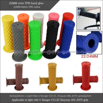 Lepilo za ručke upravljača 22 mm, retro TPR, za motocikle CG125, Xinyuan 400 i JH70