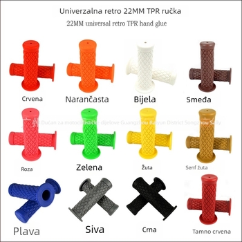 Lepilo za ručke upravljača 22 mm, retro TPR, za motocikle CG125, Xinyuan 400 i JH70