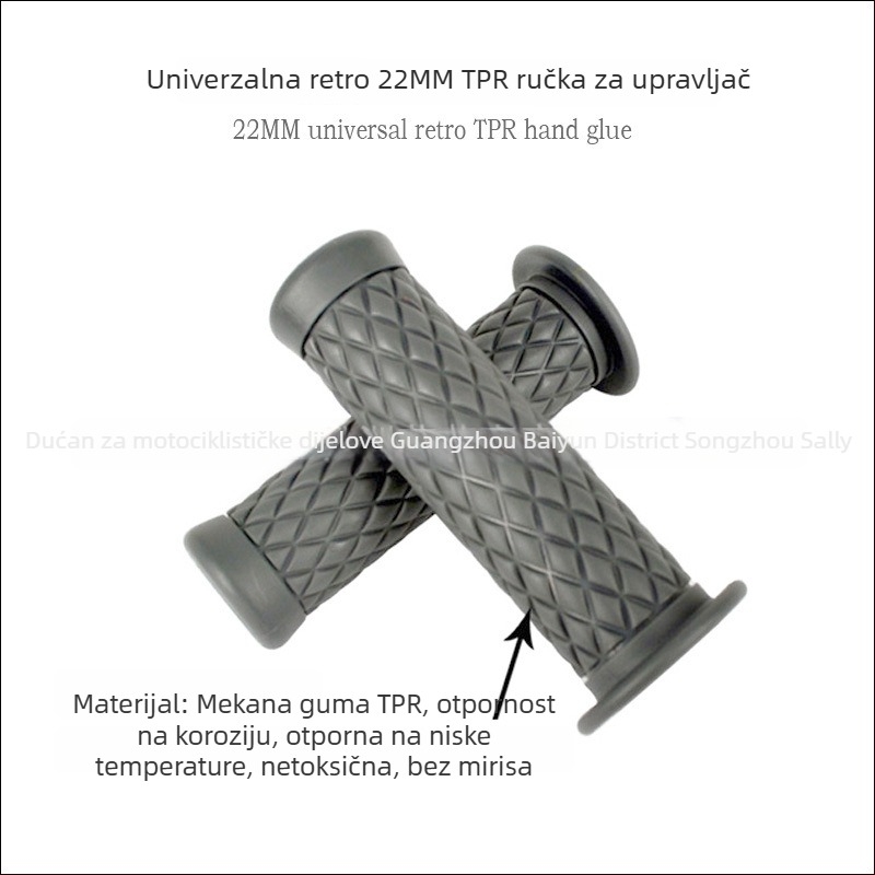 Lepilo za ručke upravljača 22 mm, retro TPR, za motocikle CG125, Xinyuan 400 i JH70