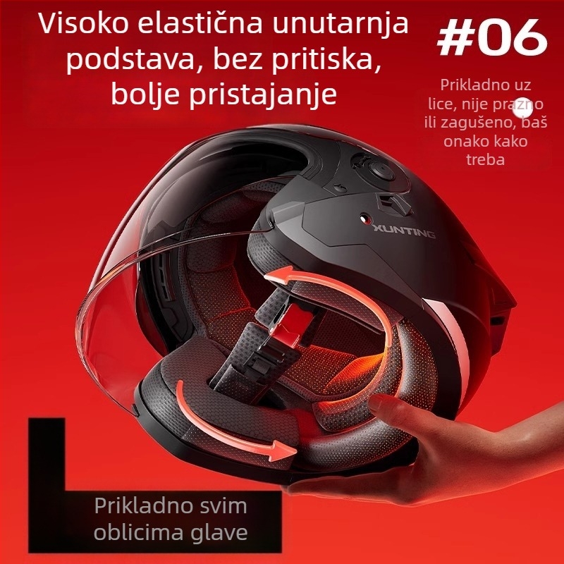 3/4 kaciga za motocikl, ABS, 3C certificirana, zimska, za električna vozila