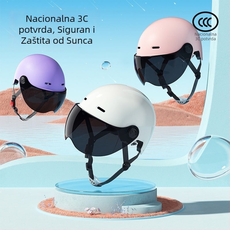 3C certificirana kaciga za električni motocikl za žene i muškarce, ljeto, polu-kaciga za sve sezone, Nacionalni standard