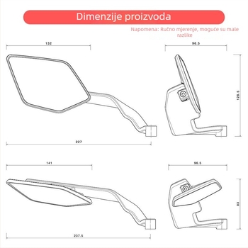 Sklopivi dodatak za retrovizor Kawasaki Z1000/Z900/Z650/Z400 od aluminijske legure
