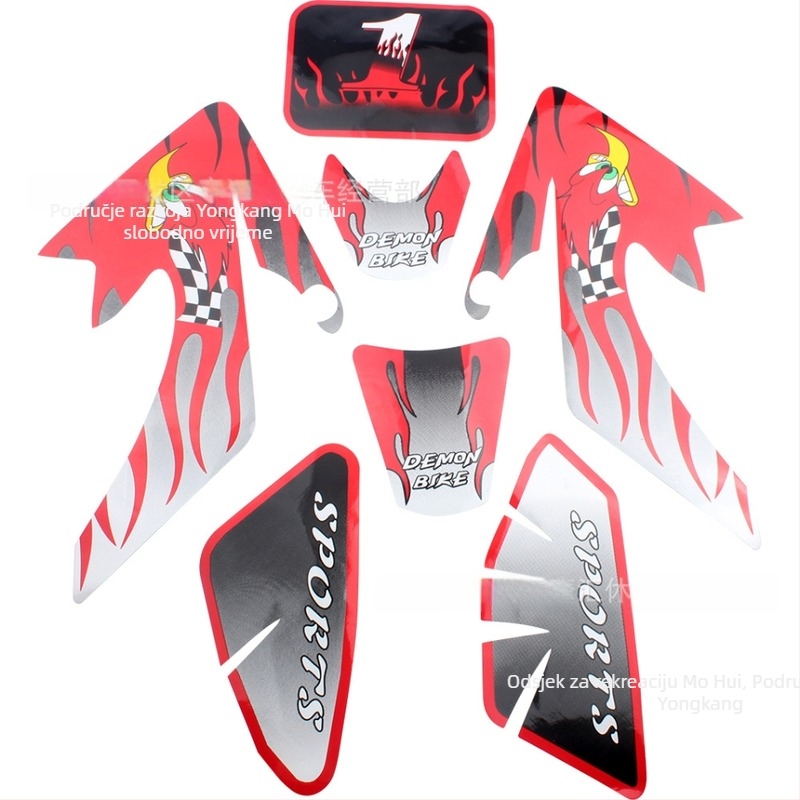 Komplet dekala za terenski motocikl Honda CRF50 XR50-110cc – kompletna grafika s prugama