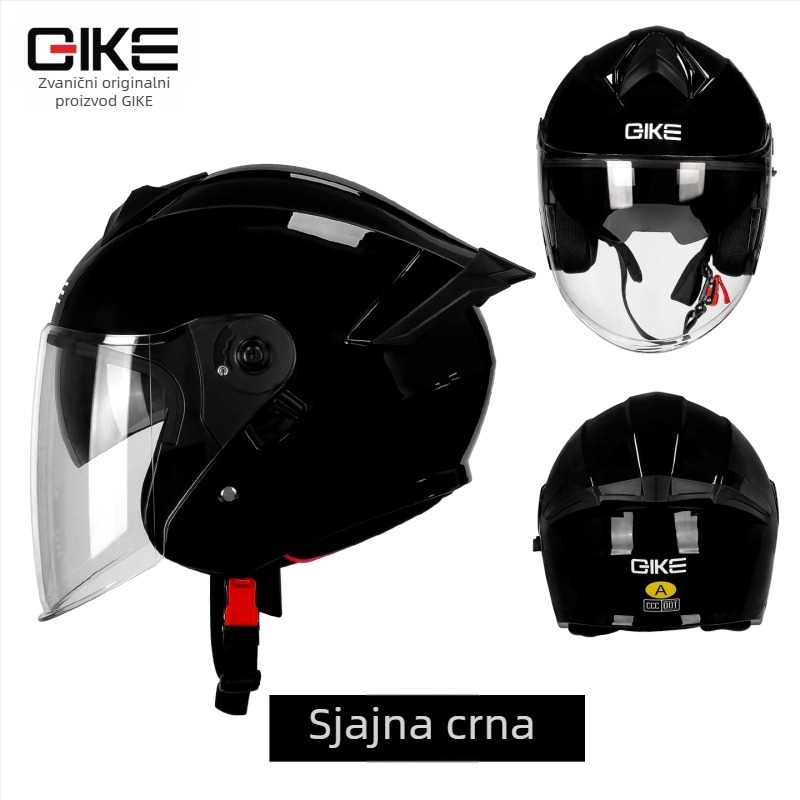 Kaciga za motocikl QIKE s 3C certifikatom, stil 3/4, ABS, univerzalni dizajn, sve sezone, za svakodnevnu vožnju