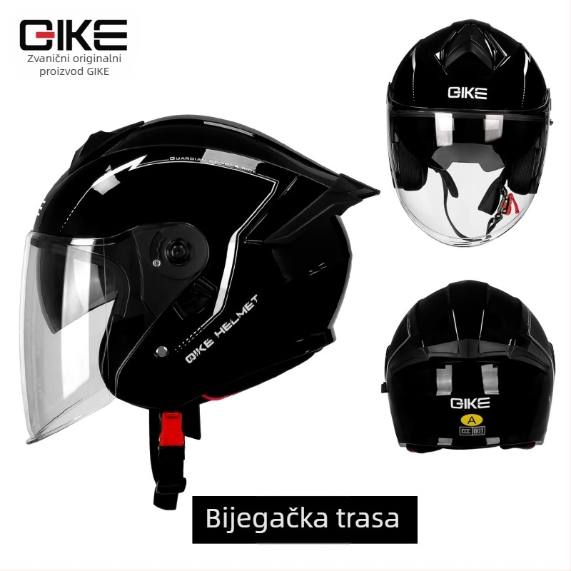 Kaciga za motocikl QIKE s 3C certifikatom, stil 3/4, ABS, univerzalni dizajn, sve sezone, za svakodnevnu vožnju