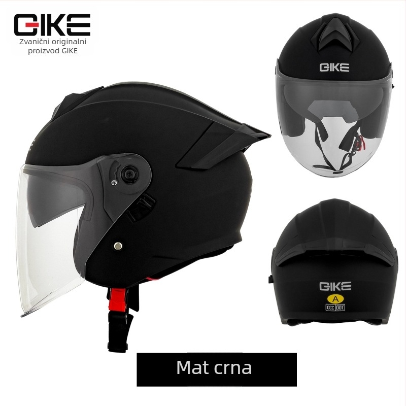 Kaciga za motocikl QIKE s 3C certifikatom, stil 3/4, ABS, univerzalni dizajn, sve sezone, za svakodnevnu vožnju