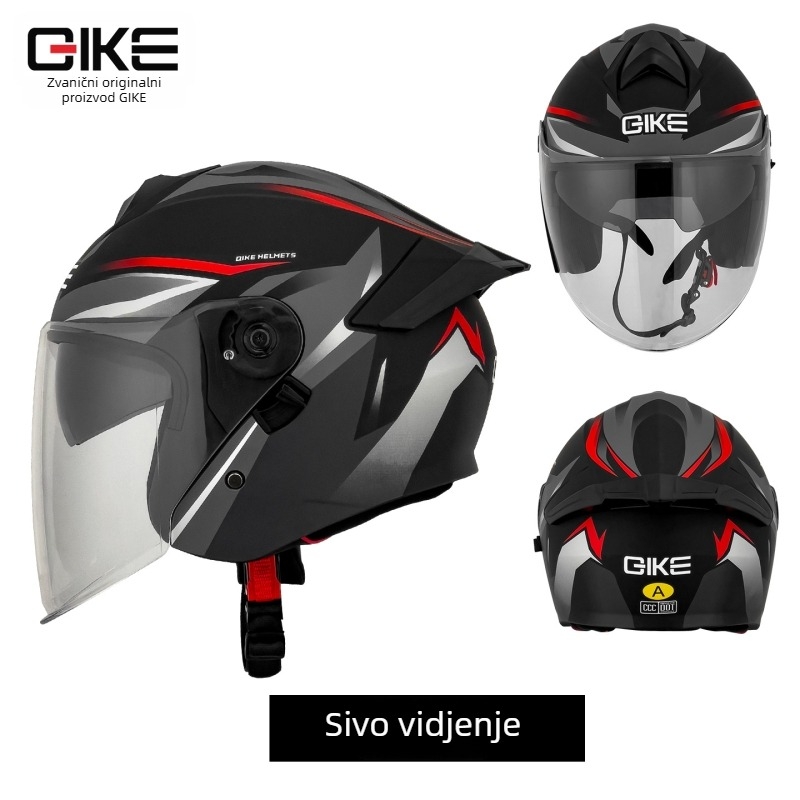 Kaciga za motocikl QIKE s 3C certifikatom, stil 3/4, ABS, univerzalni dizajn, sve sezone, za svakodnevnu vožnju