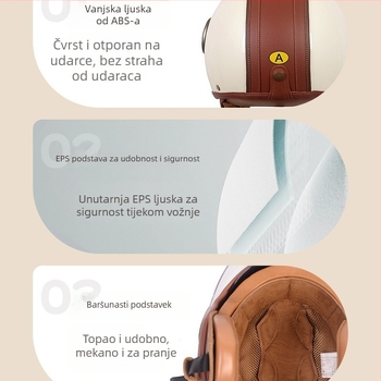 3C certificirana retro kaciga s dvostrukim vizirima za električna vozila i motocikle, 3/4 kućište, ABS, sve sezone, gradska vožnja