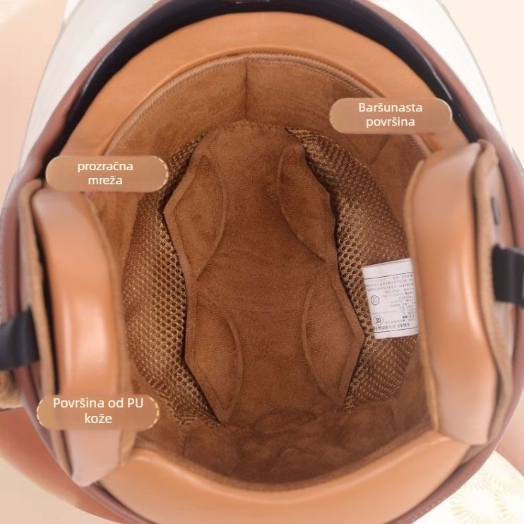 3C certificirana retro kaciga s dvostrukim vizirima za električna vozila i motocikle, 3/4 kućište, ABS, sve sezone, gradska vožnja