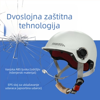Kaciga za električni motocikl, ABS, 3C certifikat, polu-šlem, za odrasle, sve sezone, za svakodnevnu vožnju