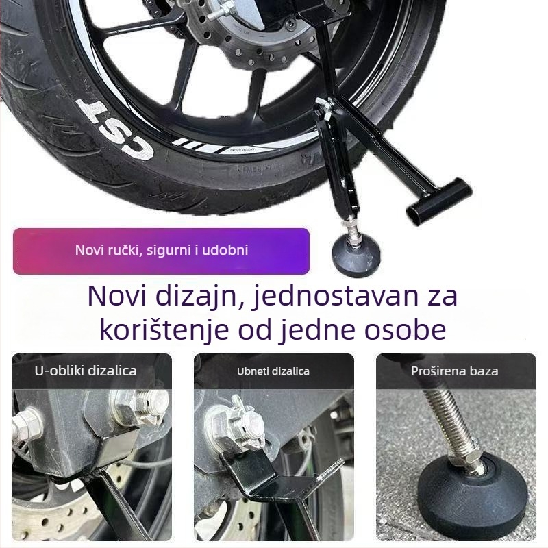 Stalak za motocikl — stražnji kotač fiksni okvir podrške, univerzalna kompatibilnost s većinom motocikala, model: kontaktirajte korisničku službu