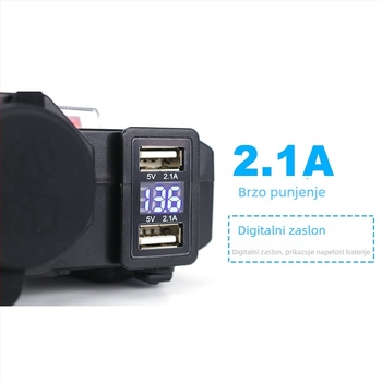 12V/24V USB punjač za motocikl i upaljač — vodootporan multifunkcionalni dodatak za motocikle, električna vozila i bicikle