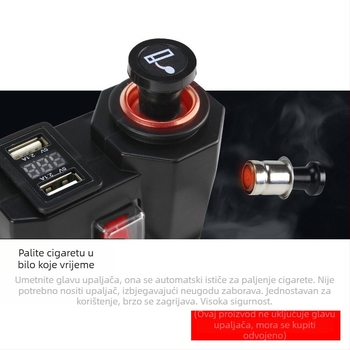 12V/24V USB punjač za motocikl i upaljač — vodootporan multifunkcionalni dodatak za motocikle, električna vozila i bicikle
