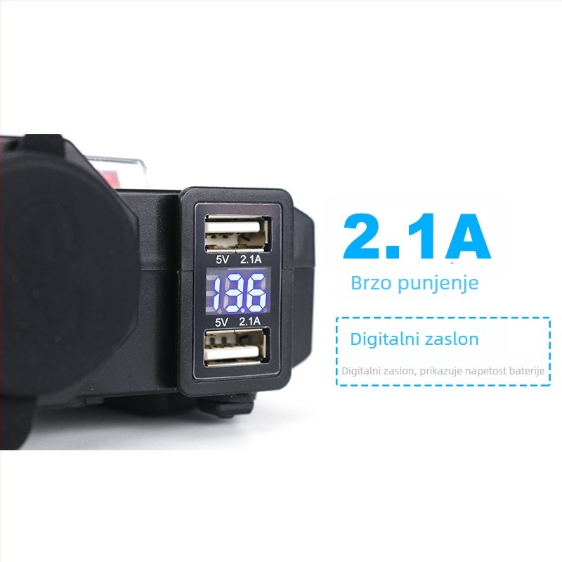 12V/24V USB punjač za motocikl i upaljač — vodootporan multifunkcionalni dodatak za motocikle, električna vozila i bicikle