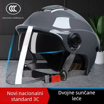 GB811-2022b certificirana ljetna kaciga s dvostrukim vizirima za električna vozila, unisex, za motocikl, sve sezone