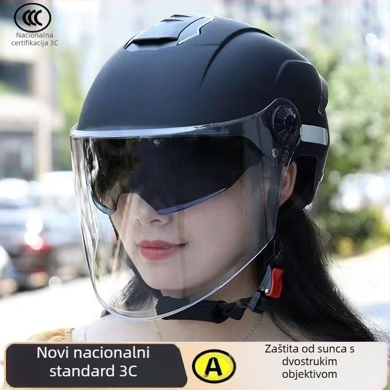 GB811-2022b certificirana ljetna kaciga s dvostrukim vizirima za električna vozila, unisex, za motocikl, sve sezone
