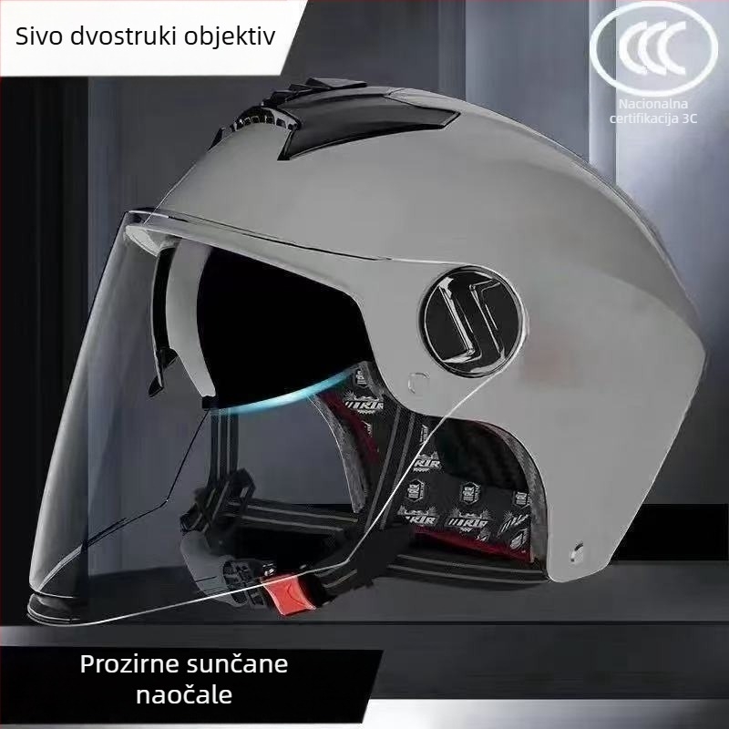 GB811-2022b certificirana ljetna kaciga s dvostrukim vizirima za električna vozila, unisex, za motocikl, sve sezone